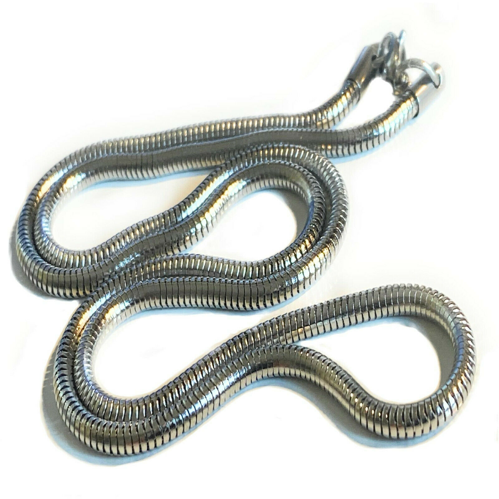Inox collana in acciaio da uomo catena snake argento catenina girocollo di 60 cm